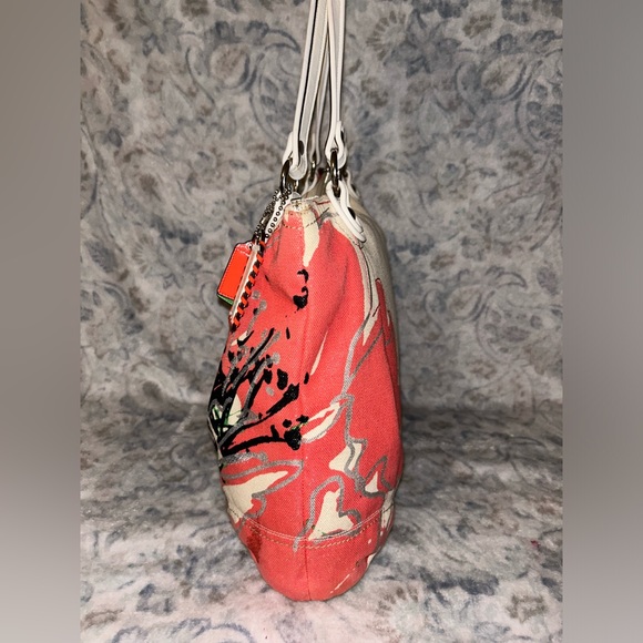 Coach Poppy K1182-19029 Flower Sequin Glam Tote Shoulder HandBag - Picture 4 of 8